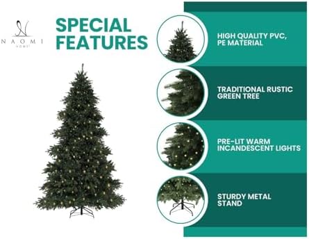 Naomi Home 4.5ft Artificial Prelit Rustic Christmas Tree