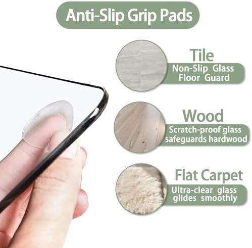 Tempered Glass Chair Mat for Carpet 60"x40", Floor Protector