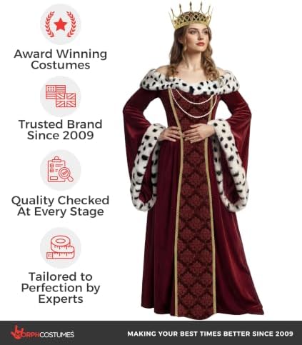 Morph, Royal Queen Dress Costume Women, Halloween Costumes for Women