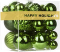 Lime Green Christmas Ornaments - Christmas Tree Decorations Shatterproof Hanging Balls for Birthday St. Patrick's Day Easter Mardi Gras Wedding Decorations Set of 36pcs, Multi-Sizes(1.6",2.5",3.2")