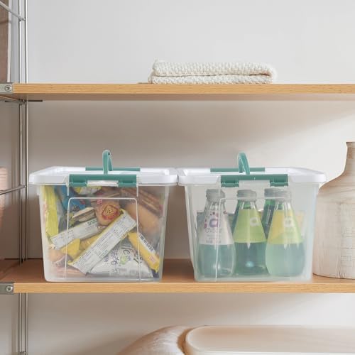 6-Pack Clear Latch Storage Box, 14 L Plastic Storage Bin