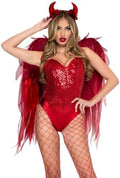 Leg Avenue Ombre Devil Wings & Horn Headband Costume Accessories Set Red