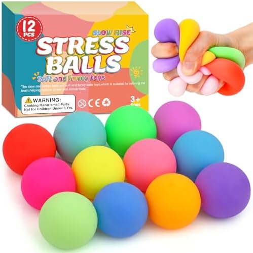 VISCOO 12 Pack Slow Rising Stress Ball,Stress Balls for Adults,Fidget Toys