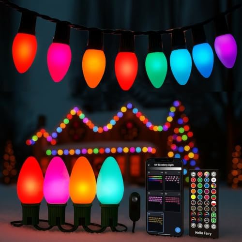 197FT 200LED Smart C9 Christmas Lights Outdoor Vintage Christmas Light
