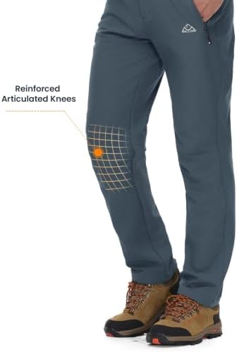 Gopune Men's Fleece Lined Snow Ski Pants Winter Waterproof Hiking Pants