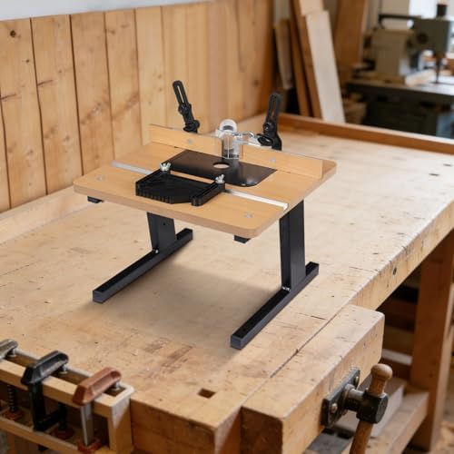 Router Table with Stand and Adjustable Fence, MDF Router Table,Benchtop Precise Routing Table Craftsman Tool for Woodworking
