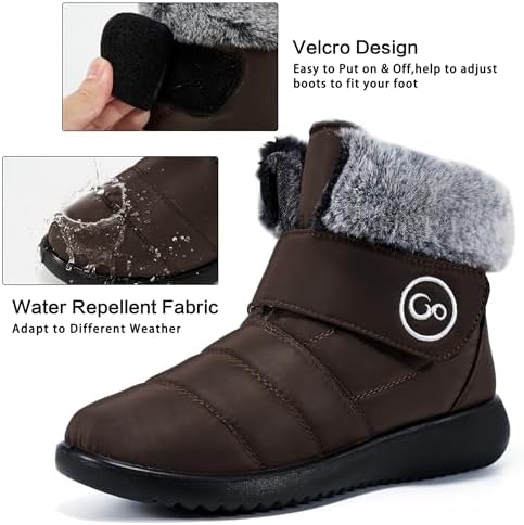 Reimferce Womens Snow Boots for Winter: Comfortable & Warm for All Day Wear - Waterproof Non Slip Booties for Commute Outdoor Walking