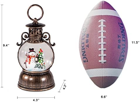 Vintage Christmas Lantern Snow Globe Lighted Musical Water Lantern with Swirling Glitter Snowman Scene, 8 Holiday Songs, 6H Timer, USB/Battery Operated Holiday Table Decor Gift