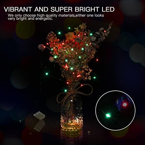 Brightown 12 Pack Christmas Red Green Fairy Lights Battery Operated