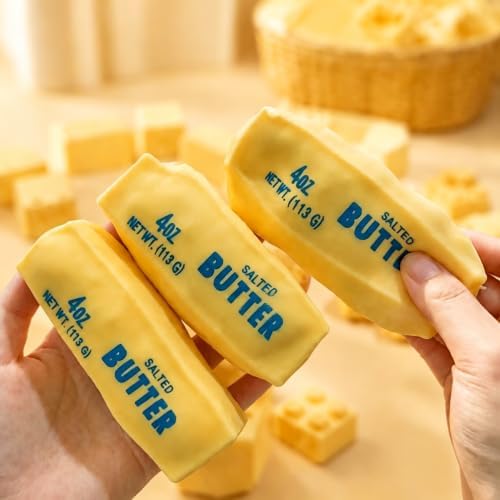 1/12 Packs Butter Crunchy Squishy Toy Slow Soft Rising Squeeze Toys, Stress Relief Sensory Fidget Butter Shape, Coconut Oil Butter Squishy, Fidgets for Classroom，1