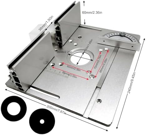 Router Table Insert Plate, Aluminum Alloy 2 in 1 Woodworking Bench Flip Board for Electric Routing Trimming Machine