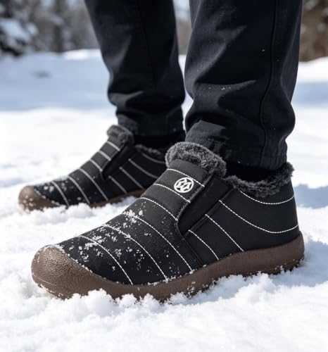Eagsouni Womens Mens Snow Boots Winter Slip On Shoes