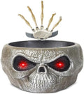 ITART Animated Halloween Candy Bowl Dish with Hand Spooky Decoration Props LED Eyes & Sound for Holloween Decor Treat or Trick Party Bar Table Decor