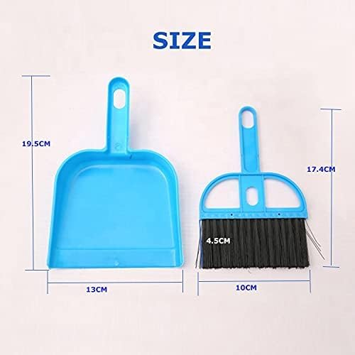 (Pack of 2 Mini Desktop Plastic Sweep Cleaning Brush Keyboard Brush Small Broom Dustpan Set with Hanging Hook