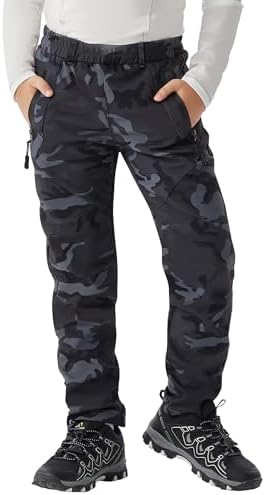 WULFUL Kids Waterproof Snow Ski Pants Boys Girls Outdoor Winter Fleece Hiking Insulated Snowboard Pants
