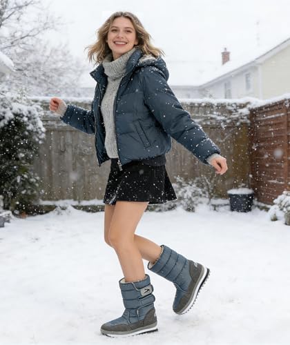 DADAWEN Women's Waterproof Frosty Snow Boot