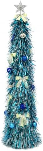 Christmas Tree 5FT Artificial Xmas Decor Pop Up with Decoration Blue-Silver