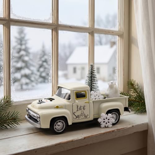 Christmas Truck Decor, Snowman Winter Tabletop Farmhouse Decorations