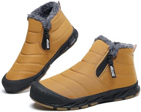 ziitop Snow Boots Mens Waterproof Winter Boots Fur Lined Warm Ankle Boots