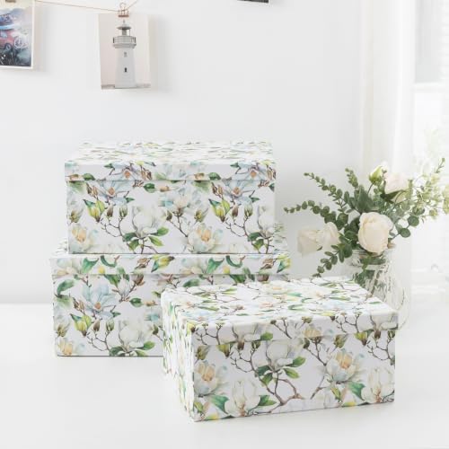 Soul & Lane - Magnolia Garden Decorative Storage Boxes with Lids, Set of 3