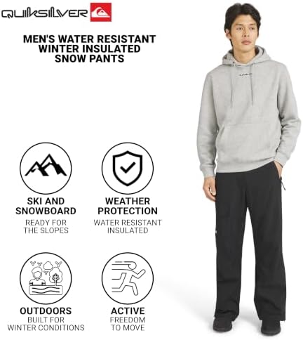 Quiksilver Men's Water Resistant Winter Insulated Snow Pants