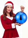 Threan 8 Inch Large Blue Shiny Christmas Ball Ornaments
