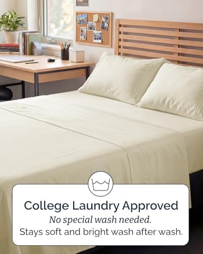 Full XL Sheets - 4 Piece Full XL Sheet Set - Cool & Breathable - Off White