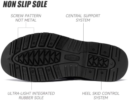 LARNMERN Steel Toe Work Boots Men Non Slip Waterproof Puncture Proof Shoes