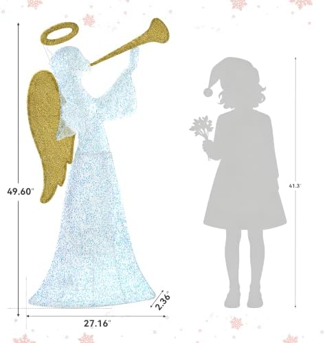 4FT Sparkling Angel Outdoor Christmas Decoration with Timer&Remote Control