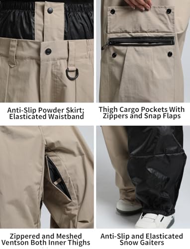 GSOU SNOW Women Men Baggy Snowboard Pants Ski Snow Pants Waterproof