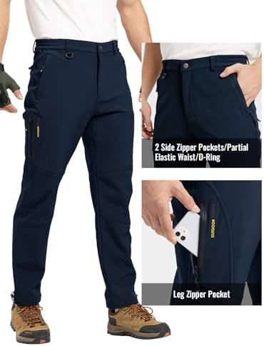Rdruko Men's Snow Pants Waterproof Ski Pants Insulated Trousers