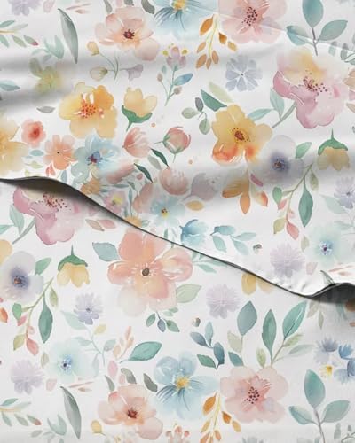 Full 4 Piece Floral Sheet Set - Soft, Breathable & Cooling - Blush Blossom