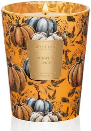 M&SENSE Pumpkin Spice Soy Candle, 14.1oz, Thanksgiving Halloween Candles