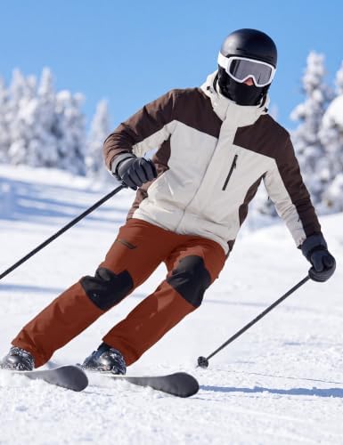 TACVASEN Men's Winter Snow Ski Pants Fleece Lined Waterproof Hiking Work