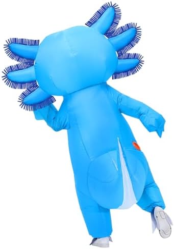 Stegosaurus Inflatable Axolotl Costume for Kids Halloween Kid Blow Up Costume Deluxe Blue Costumes for Girls Boys Cosplay Party