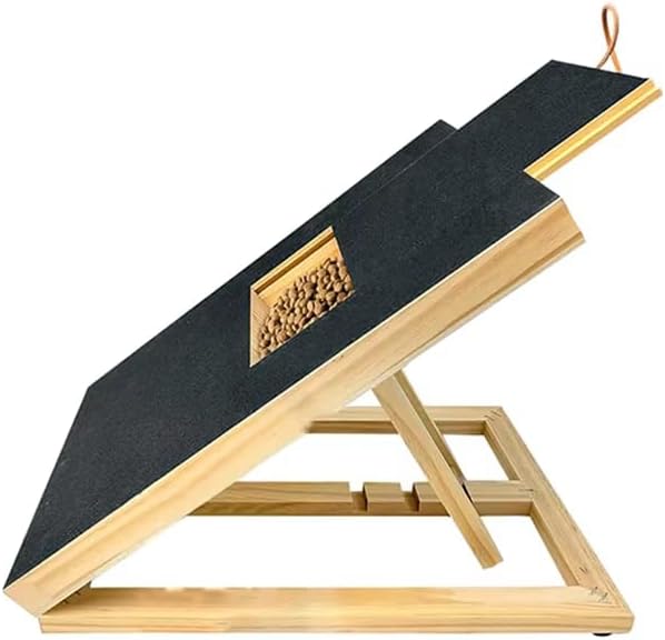 Dog Nail Scratch Board - with Treat Draw- Dog Scratch Pad for Nails – Durable Wooden Nail Filing Board with Treat Drawer (All Breeds, Adjustable)