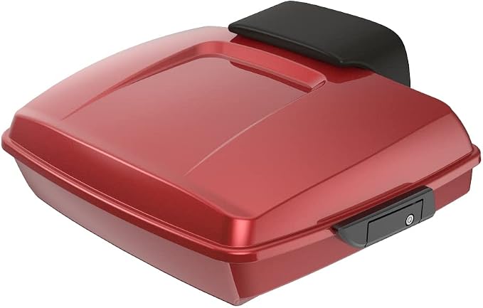 Advanblack Road Glide Tour Trunk Pack Ember Red Sunglo Razor Tour Trunk Pack Backrest Pad for '97-'25 Harley Touring Road King Street Glide Electra Glide CVO models