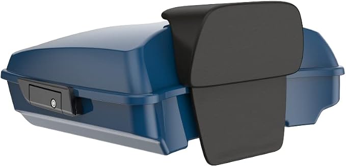 Advanblack Road Glide Tour Trunk Pack Reef Blue Razor Tour Trunk Pack Backrest Pad for '97-'25 Harley Touring Road King Street Glide Electra Glide CVO models