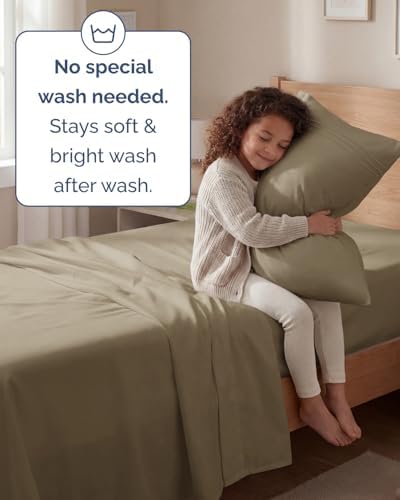 Twin Size 3 Piece Sheet Set - Comfy Breathable & Cooling Sheets - Khaki
