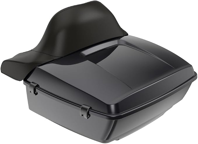 Advanblack Road Glide Tour Trunk Pack Black Pearl King Tour Trunk Pack Luggage + Wrap-Around Backrest Pad for '97-'25 Harley Touring Road King Street Glide Electra Glide CVO models