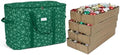 Covermates Keepsakes Adjustable Ornament Storage Bag – Heavy-Duty Polyester, Padded Dividers & FlexGrid Trays – Protective Holiday Ornament Organizer with Handles & Label Window, Green Snowflake