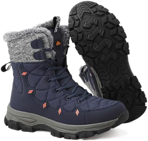 ziitop Men's Winter Snow Boots Waterproof Warm Fur Lined Insulated Boots