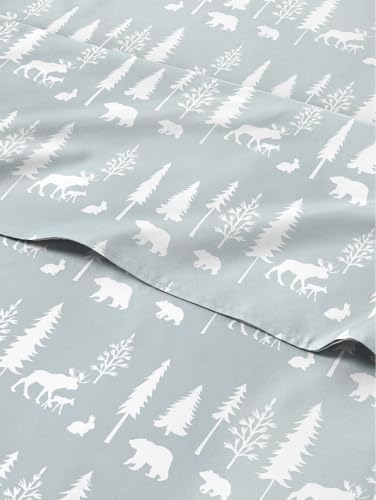 Christmas Sheet Set, Woodlands, Holiday Xmas Bedding Set - Split King Size