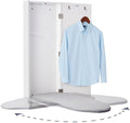 Ivation Wall-Mounted Swivel Ironing Board Cabinet, Foldable Ironing Storage Station for Home, Apartment, Easy-Release Lever, Garment Hooks, White