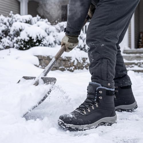 ANGRYRAM Winter Steel Toe Boots for Men Women Safety Construction Shoes