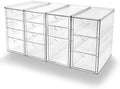 Prsildan Acrylic Desk Organizers with 14 Drawers, Stackable Makeup Storage