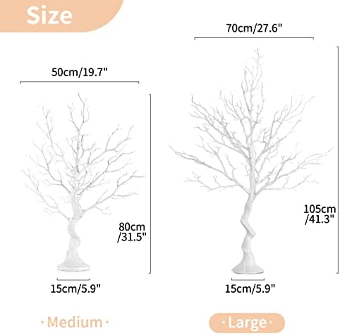 NUPTIO Artificial White Tree Branch for Christmas, Wedding, 3.44 Feet