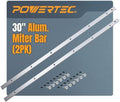 POWERTEC Crosscut Sled Miter Bar for Table Saw Sled, 3/4" x 3/8" x 30" with Predrilled Holes & Screws for Router Table, Bandsaw, Taper Jig, Table Saw Accessories for Woodworking, 2PK (71144-P2)
