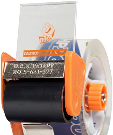 Duck HP260 Heavy Duty Clear Packaging Tape, 8 Rolls (1.88 in x 60 yd Each), and BladeSafe Tape Gun