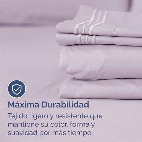 Cal King Size 4 Piece Sheet Set - Breathable & Cooling - Light Lavender
